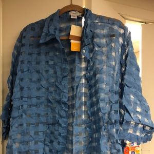 Coldwater Creek square patterned blouse